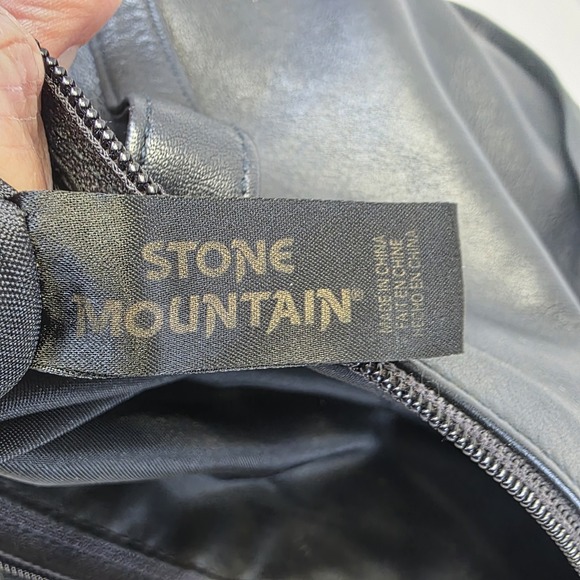 Stone Mountain Black Soft Vegan Leather Shoulder Bag Multiple Pockets Grannycore - Picture 9 of 11